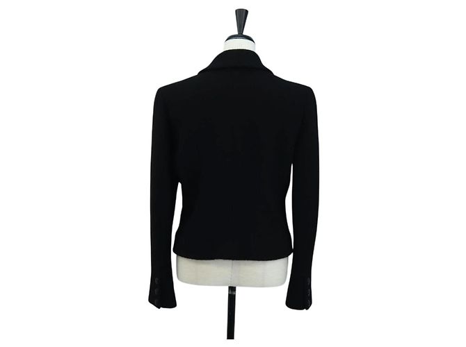CHANEL Jacket Wool tweed Black CC Auth am12252SAM - view 2
