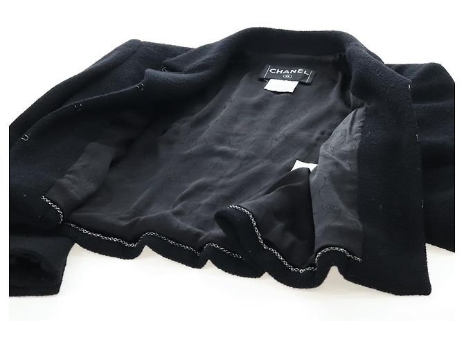 CHANEL Jacket Wool tweed Black CC Auth am12252SAM - view 9