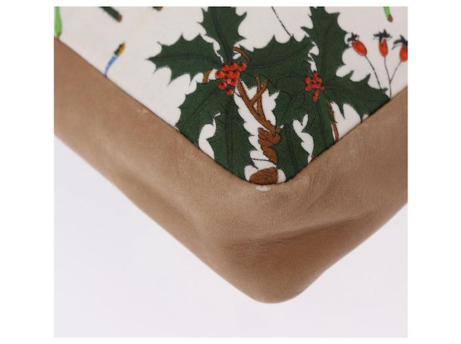 Borsa a tracolla con coulisse GUCCI Flora Canvas White Beige Auth BA14894A Bianco - vista 10