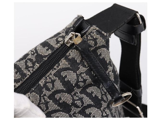 Borsa a tracolla Christian Dior Trotter Canvas Navy Silver Auth 198263 Argento Blu navy - vista 14
