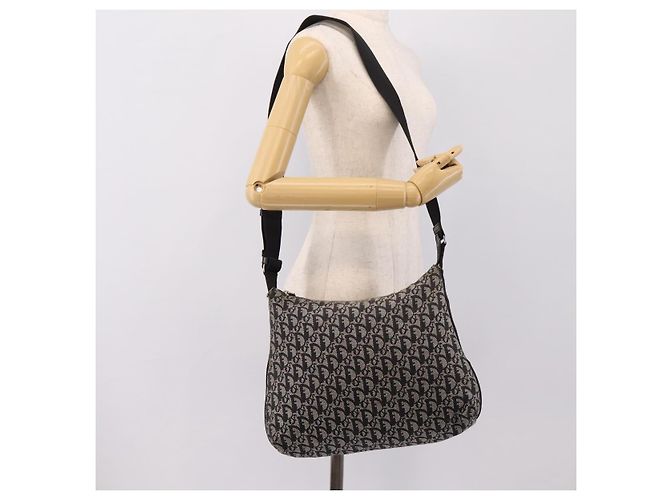 Borsa a tracolla Christian Dior Trotter Canvas Navy Silver Auth 198263 Argento Blu navy - vista 22