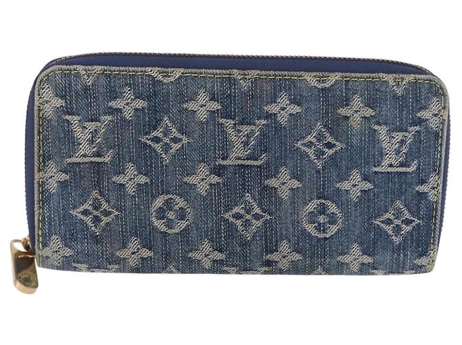 LOUIS VUITTON Monogram Denim Zippy Wallet Blue M95342 LV Auth 198787V - vista 13