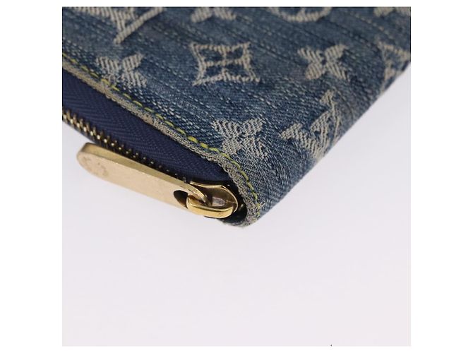 LOUIS VUITTON Monogram Denim Zippy Wallet Blue M95342 LV Auth 198787V - vista 14