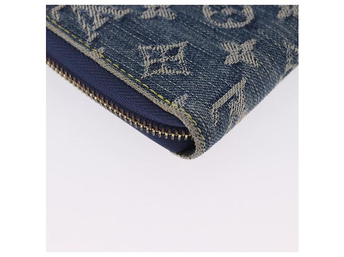 LOUIS VUITTON Monogram Denim Zippy Wallet Blue M95342 LV Auth 198787V - vista 16