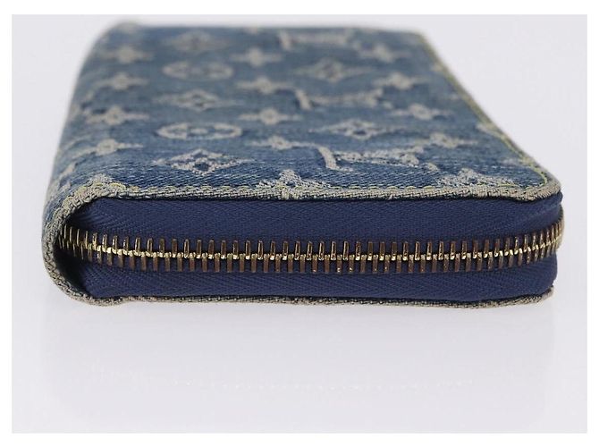 LOUIS VUITTON Monogram Denim Zippy Wallet Blue M95342 LV Auth 198787V - vista 3
