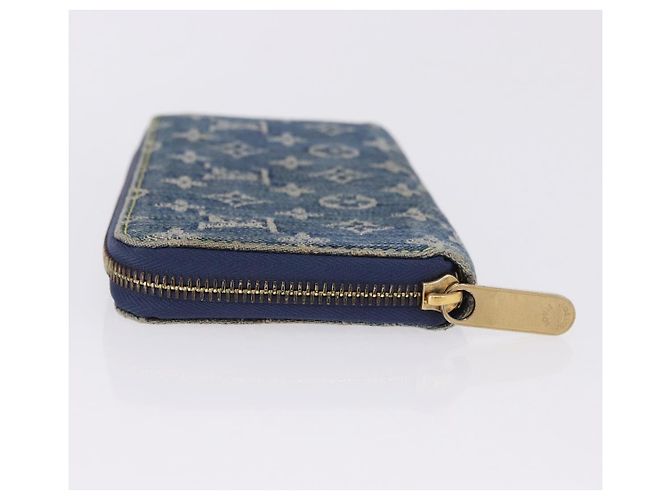 LOUIS VUITTON Monogram Denim Zippy Wallet Blue M95342 LV Auth 198787V - vista 4