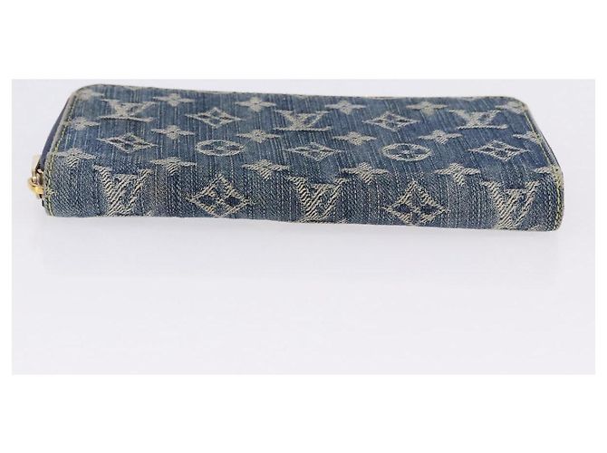 LOUIS VUITTON Monogram Denim Zippy Wallet Blue M95342 LV Auth 198787V - vista 6