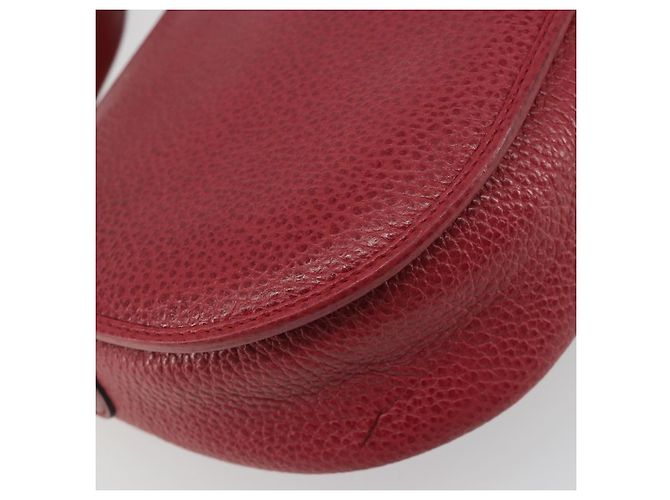 Borsa a tracolla Christian Dior in pelle rossa e oro Auth 196385 Rosso D'oro - vista 13