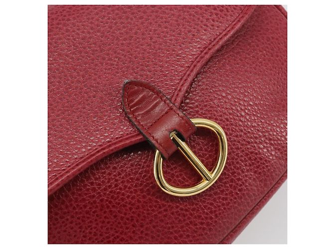 Borsa a tracolla Christian Dior in pelle rossa e oro Auth 196385 Rosso D'oro - vista 15