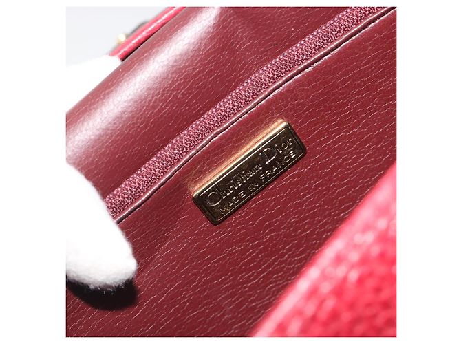 Borsa a tracolla Christian Dior in pelle rossa e oro Auth 196385 Rosso D'oro - vista 17