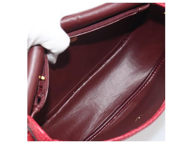 Borsa a tracolla Christian Dior in pelle rossa e oro Auth 196385 Rosso D'oro - vista 18