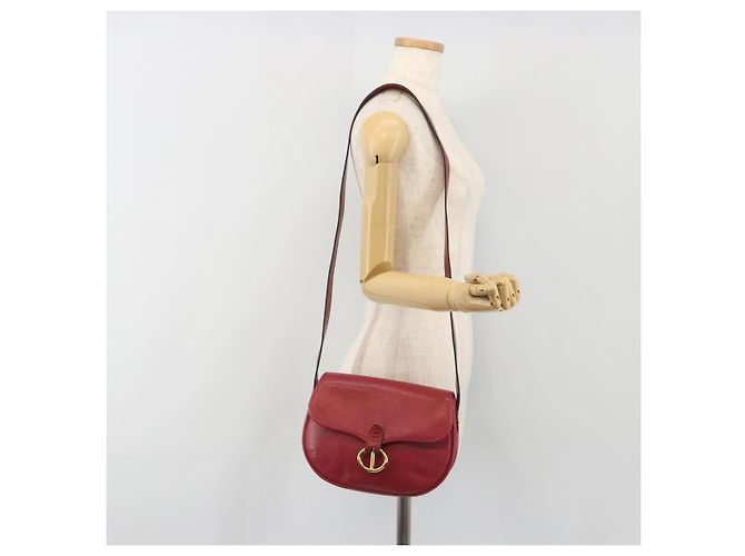 Borsa a tracolla Christian Dior in pelle rossa e oro Auth 196385 Rosso D'oro - vista 23