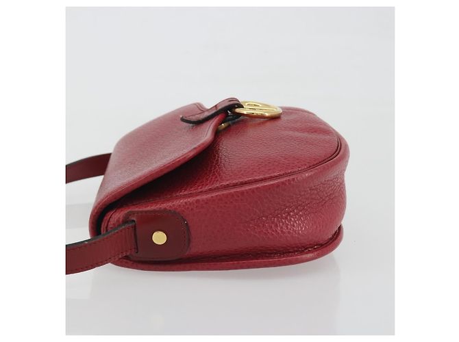 Borsa a tracolla Christian Dior in pelle rossa e oro Auth 196385 Rosso D'oro - vista 5