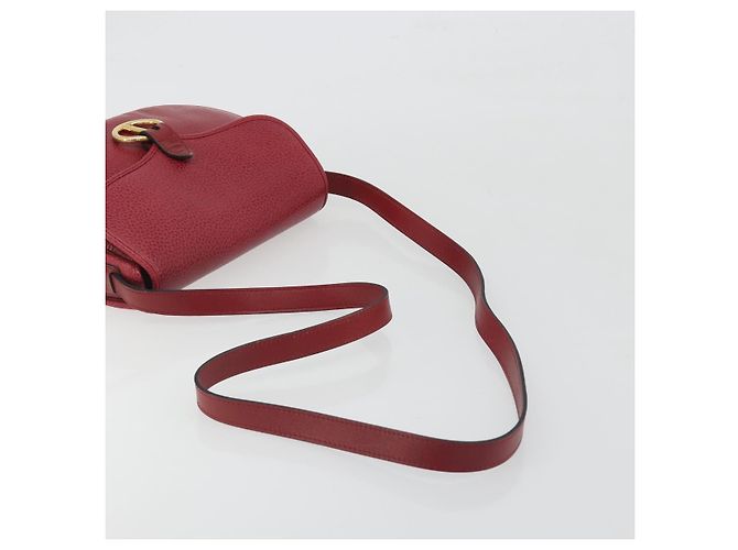 Borsa a tracolla Christian Dior in pelle rossa e oro Auth 196385 Rosso D'oro - vista 7