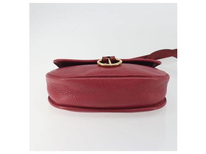Borsa a tracolla Christian Dior in pelle rossa e oro Auth 196385 Rosso D'oro - vista 9