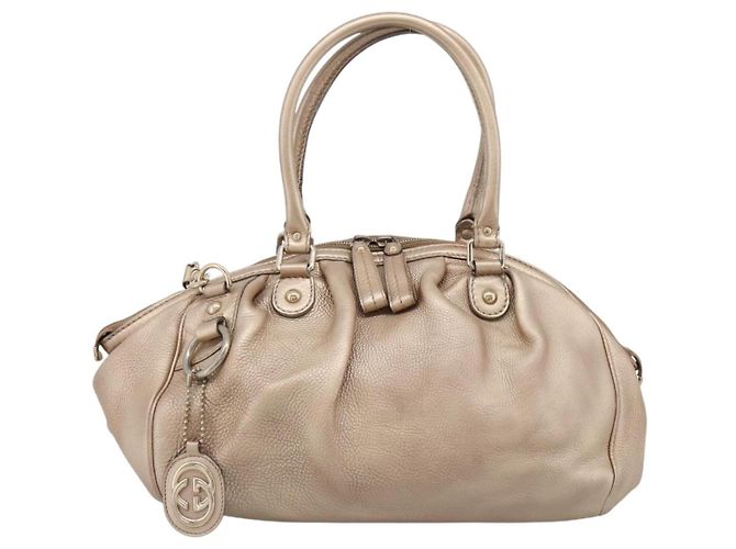 Borsa GUCCI in pelle 2way Gold 223974 Auth ka5809 D'oro - vista 2