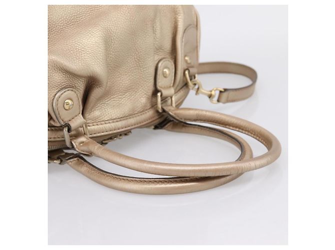 Borsa GUCCI in pelle 2way Gold 223974 Auth ka5809 D'oro - vista 7