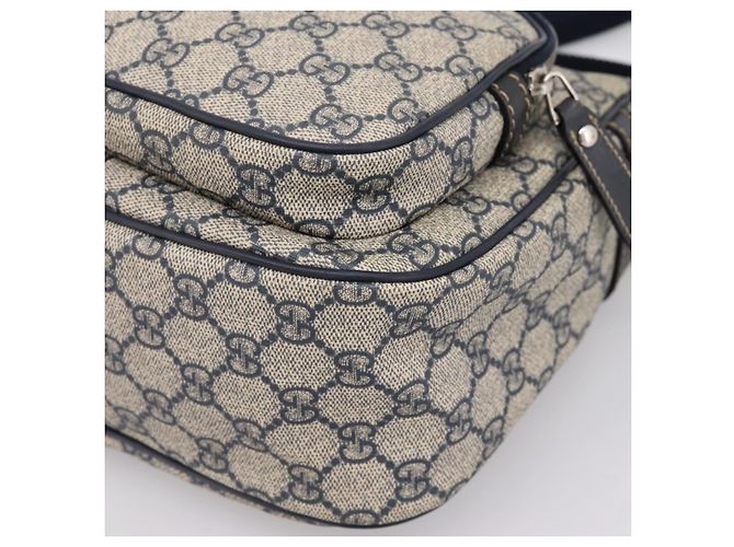 Borsa a tracolla GUCCI GG Supreme PVC Navy Silver 246881 Auth am12385A Argento Blu navy - vista 10