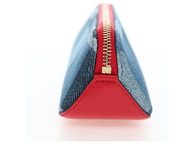 LOUIS VUITTON Monogram Denim Trousse Elizabeth Pen Case Blue GI0444 Auth 195530M Azul - vista 3