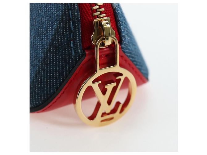 LOUIS VUITTON Monogram Denim Trousse Elizabeth Pen Case Blue GI0444 Auth 195530M Azul - vista 8
