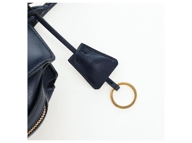 Borsa PRADA Vitterodino in pelle 2way Navy tono oro Auth BA14804V Blu navy - vista 10