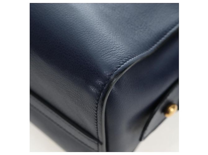 Borsa PRADA Vitterodino in pelle 2way Navy tono oro Auth BA14804V Blu navy - vista 17