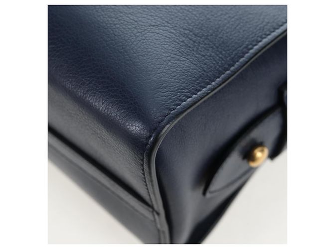Borsa PRADA Vitterodino in pelle 2way Navy tono oro Auth BA14804V Blu navy - vista 19