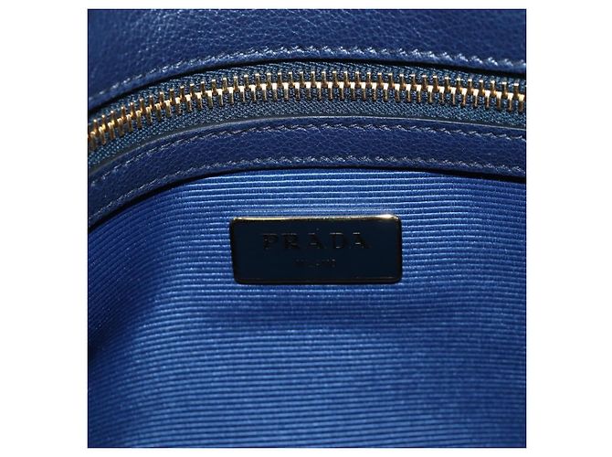 Borsa PRADA Vitterodino in pelle 2way Navy tono oro Auth BA14804V Blu navy - vista 22