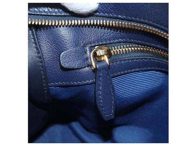 Borsa PRADA Vitterodino in pelle 2way Navy tono oro Auth BA14804V Blu navy - vista 26
