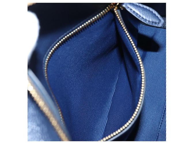 Borsa PRADA Vitterodino in pelle 2way Navy tono oro Auth BA14804V Blu navy - vista 27