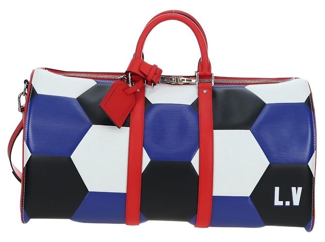 LOUIS VUITTON Epi FIFA Collaboration Keepall Bandouliere 50 Blue Auth 195540SM - vista 13