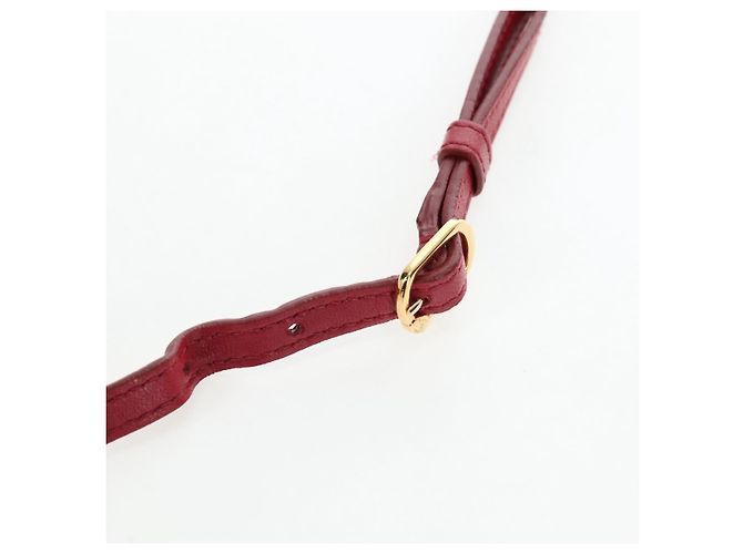 Borsa CHANEL Mini Matelasse 20 con catena in pelle d'agnello 2 vie rossa e oro CC Auth 196377M Rosso D'oro - vista 10