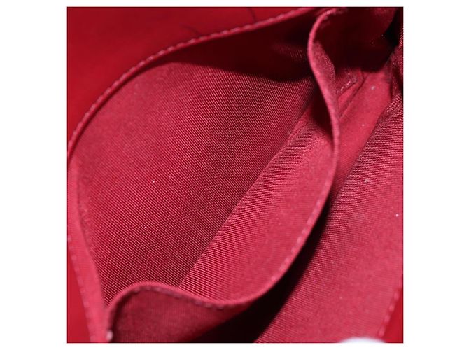 Borsa CHANEL Mini Matelasse 20 con catena in pelle d'agnello 2 vie rossa e oro CC Auth 196377M Rosso D'oro - vista 25