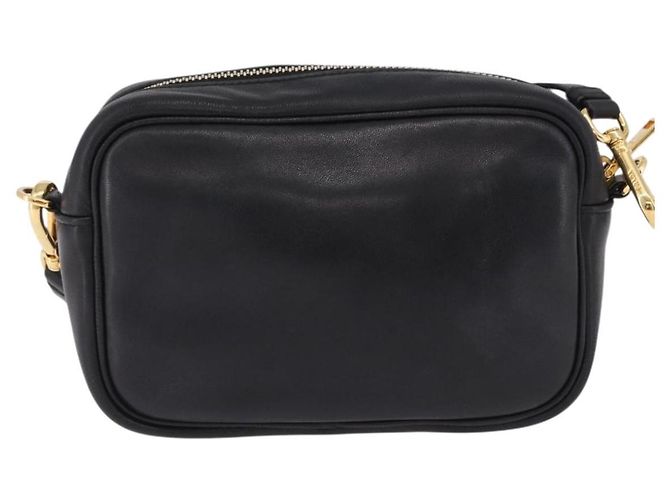 Borsa a tracolla PRADA Ribbon in pelle nera e oro Auth 196349A Nero D'oro - vista 2