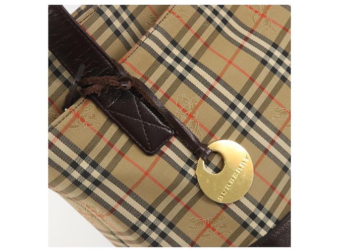Borsa a tracolla BURBERRY Nova Check Canvas Brown Gold Auth mr2829 Marrone D'oro - vista 10
