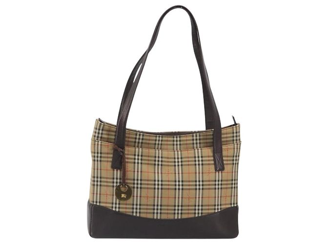 Borsa a tracolla BURBERRY Nova Check Canvas Brown Gold Auth mr2829 Marrone D'oro - vista 13