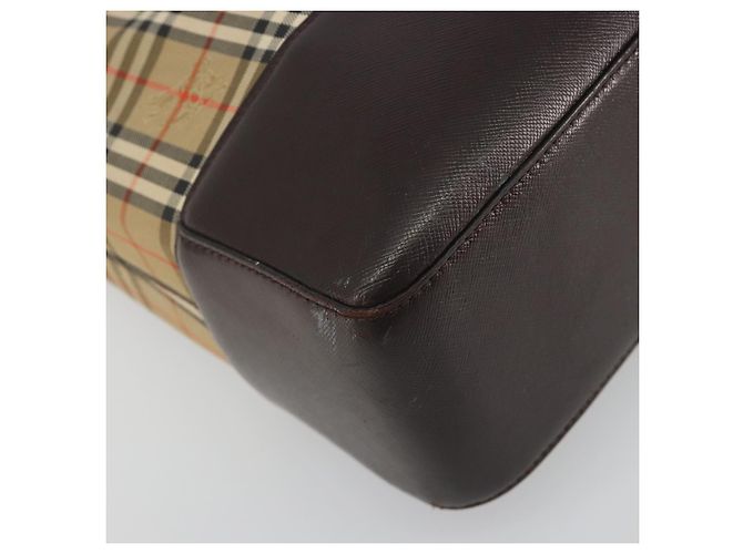 Borsa a tracolla BURBERRY Nova Check Canvas Brown Gold Auth mr2829 Marrone D'oro - vista 14