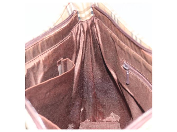 Borsa a tracolla BURBERRY Nova Check Canvas Brown Gold Auth mr2829 Marrone D'oro - vista 18