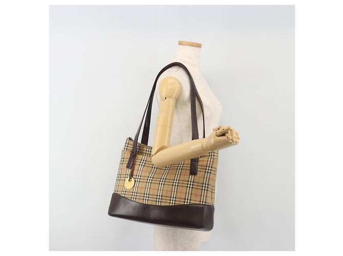 Borsa a tracolla BURBERRY Nova Check Canvas Brown Gold Auth mr2829 Marrone D'oro - vista 22