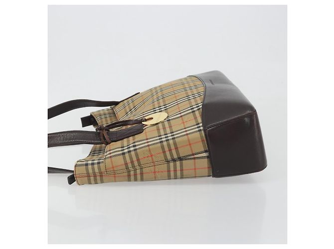 Borsa a tracolla BURBERRY Nova Check Canvas Brown Gold Auth mr2829 Marrone D'oro - vista 4