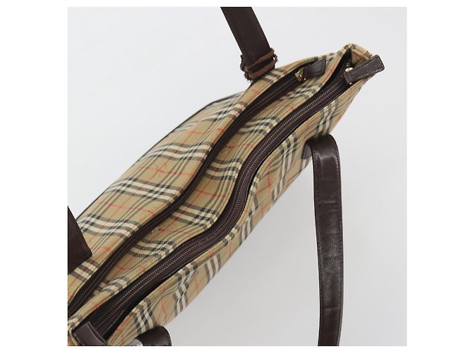 Borsa a tracolla BURBERRY Nova Check Canvas Brown Gold Auth mr2829 Marrone D'oro - vista 6
