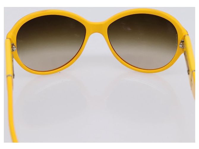 Occhiali da sole CHANEL COCO Mark Plastica Giallo Argento CC Auth 198826A - vista 10