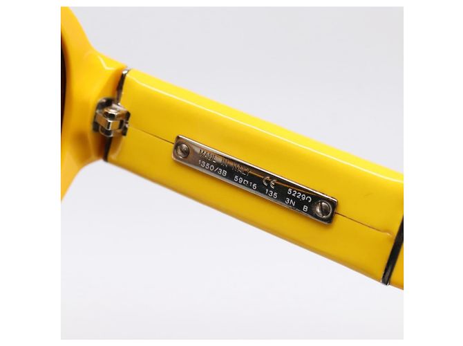 Occhiali da sole CHANEL COCO Mark Plastica Giallo Argento CC Auth 198826A - vista 11