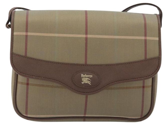Borsa a tracolla Burberrys Nova Check Canvas Beige Tono Oro Auth BA14831 - vista 13