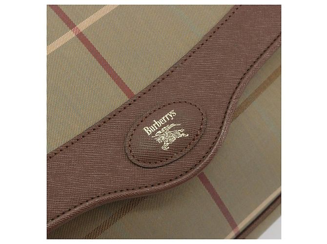 Borsa a tracolla Burberrys Nova Check Canvas Beige Tono Oro Auth BA14831 - vista 17