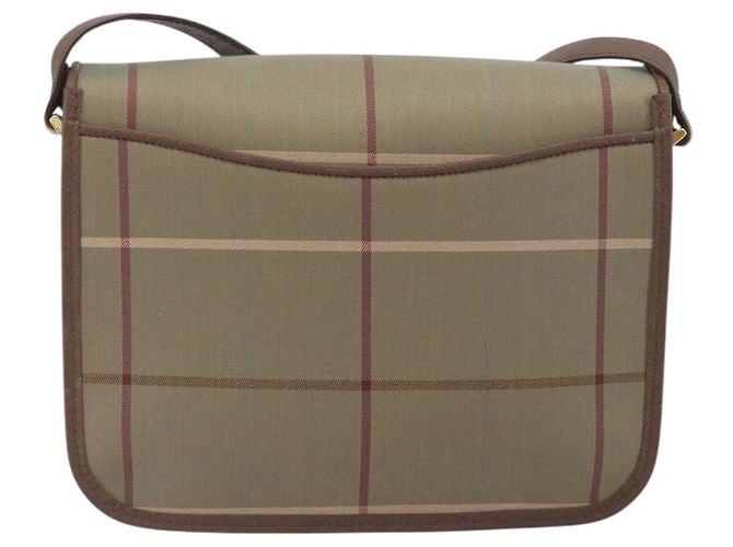 Borsa a tracolla Burberrys Nova Check Canvas Beige Tono Oro Auth BA14831 - vista 2