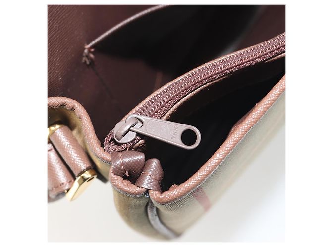 Borsa a tracolla Burberrys Nova Check Canvas Beige Tono Oro Auth BA14831 - vista 20