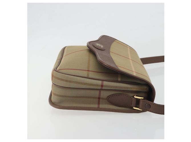 Borsa a tracolla Burberrys Nova Check Canvas Beige Tono Oro Auth BA14831 - vista 3