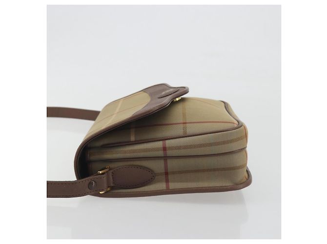 Borsa a tracolla Burberrys Nova Check Canvas Beige Tono Oro Auth BA14831 - vista 4