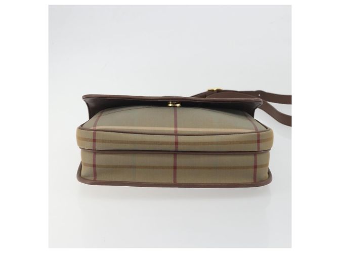 Borsa a tracolla Burberrys Nova Check Canvas Beige Tono Oro Auth BA14831 - vista 5